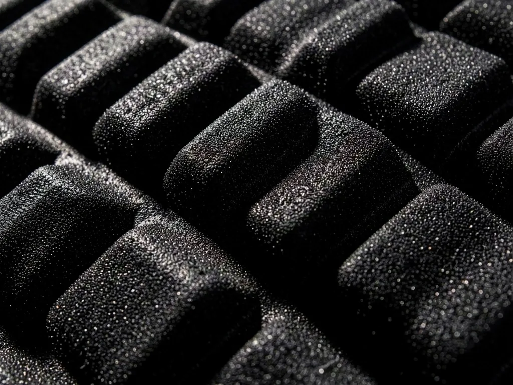 Macro detail of foam roller grid texture