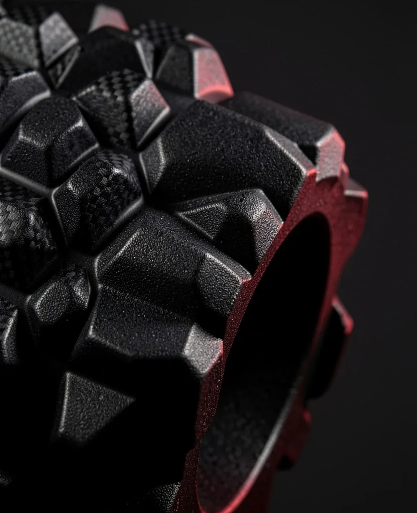 Foam roller surface texture macro shot